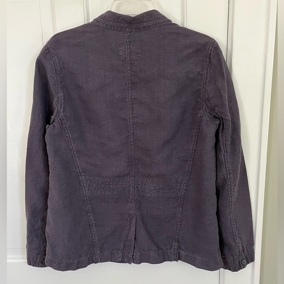 Poetry 100% Linen Blazer Dusky Purple Womens size 12 Spring Summer Casual Artsy - Picture 6 of 13